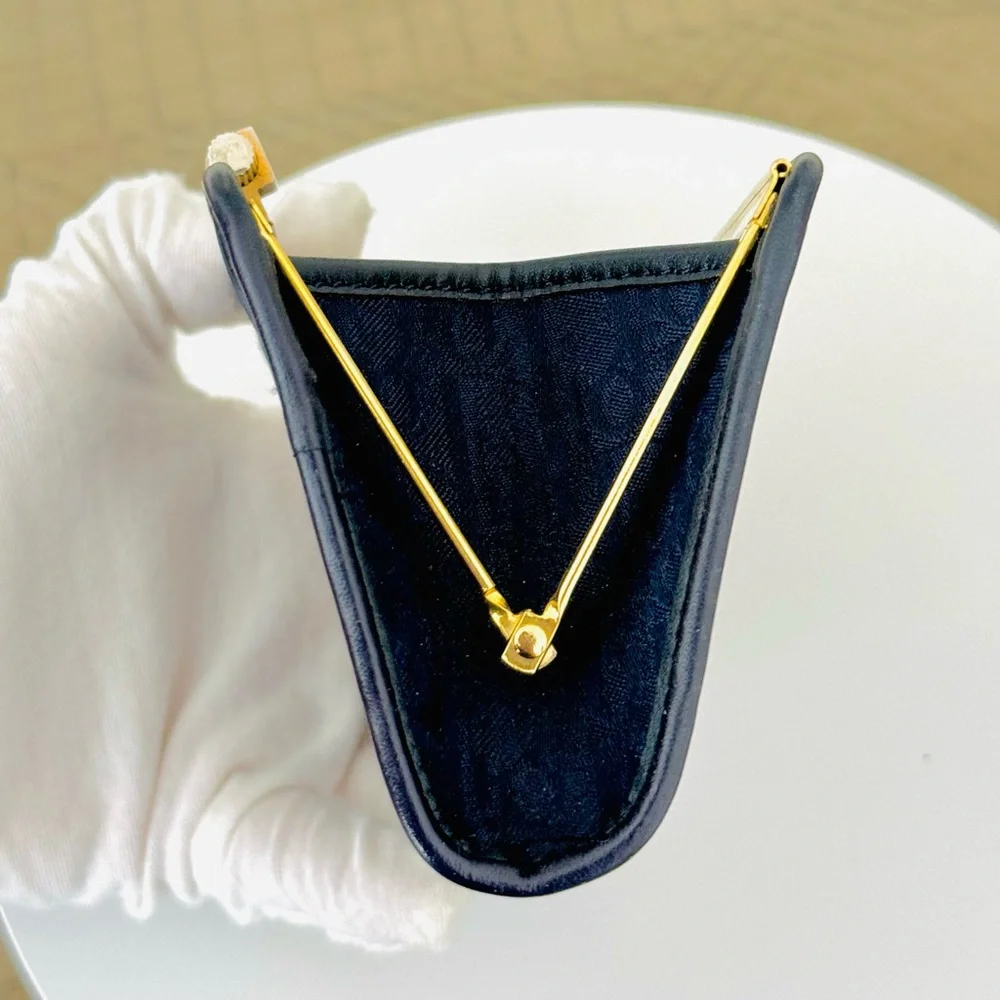 Vintage Dior Dark Blue Oblique Canvas Coin Pouch